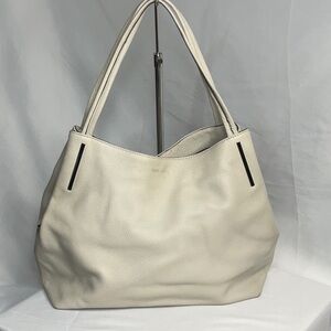 Vince Camuto Silver Cloud Pebbled Leather Tote Bag